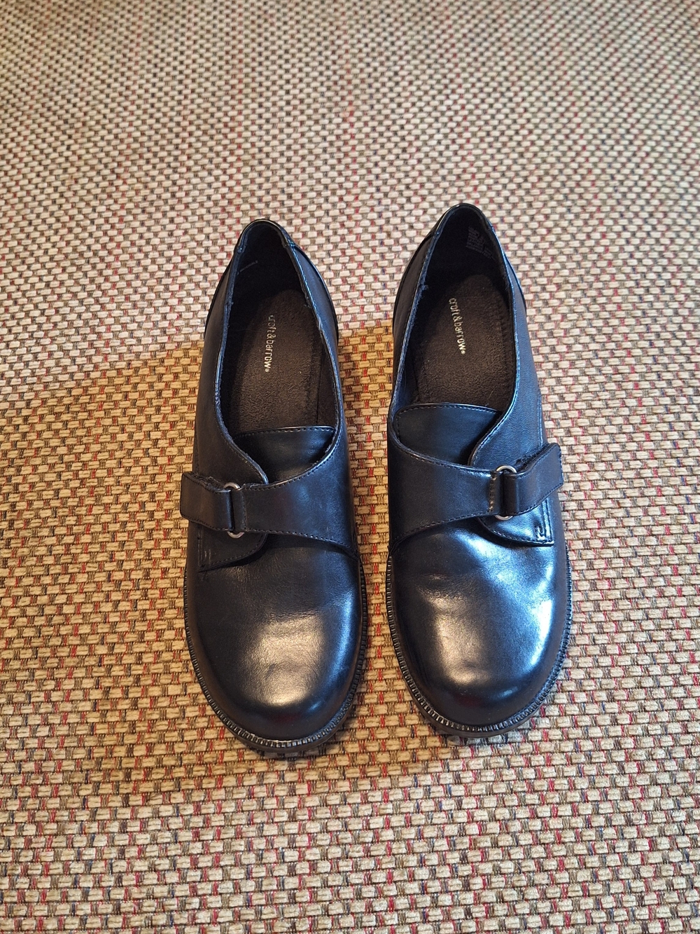 croft & barrow Black Leather Wedge Loafers - Size 7 Wide